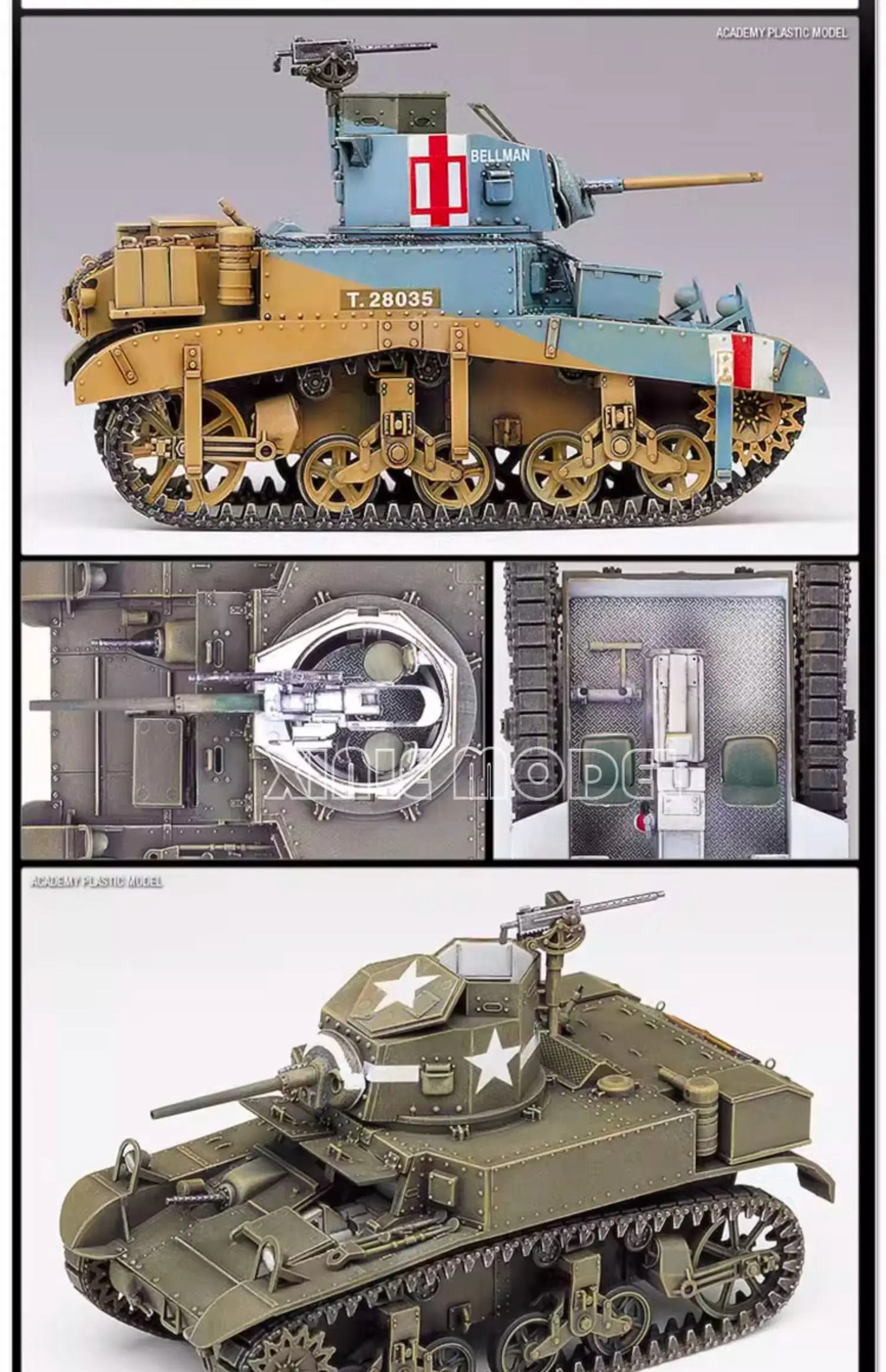 Academy 13270 M3 Stuart, Light - Model Kit Academy ulasan dan harga