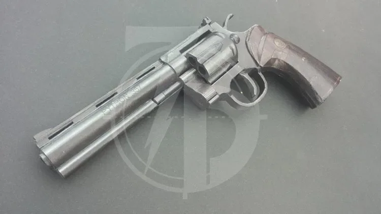 1:1 Revolver Python Gun 3D Pap - Model Kit Revolver ulasan dan harga