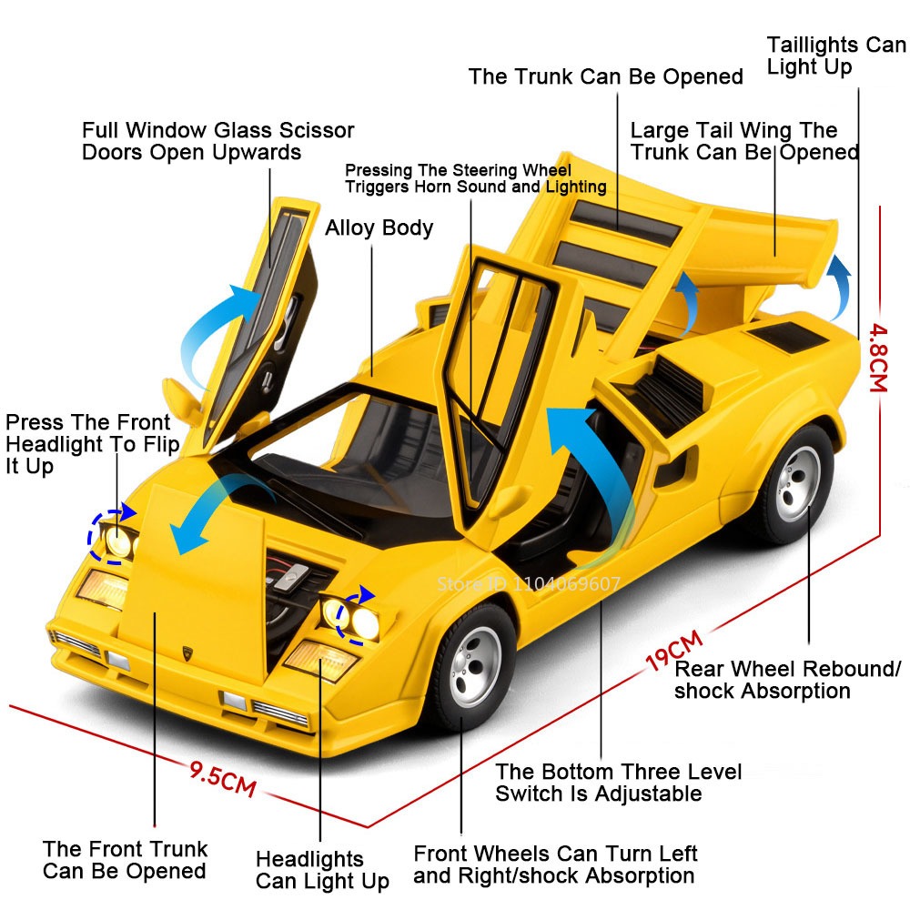 1:24 Countach LP500S REVUELTO  - Model Kit Lamborghini ulasan dan harga